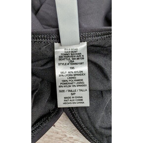 Tommy Bahama Womens Size Small Black Pearl Over The Shoulder V Neck Tankini Top - Picture 12 of 13